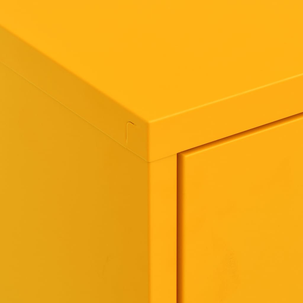 vidaXL Storage Cabinet Mustard Yellow 80x35x101.5 cm Steel