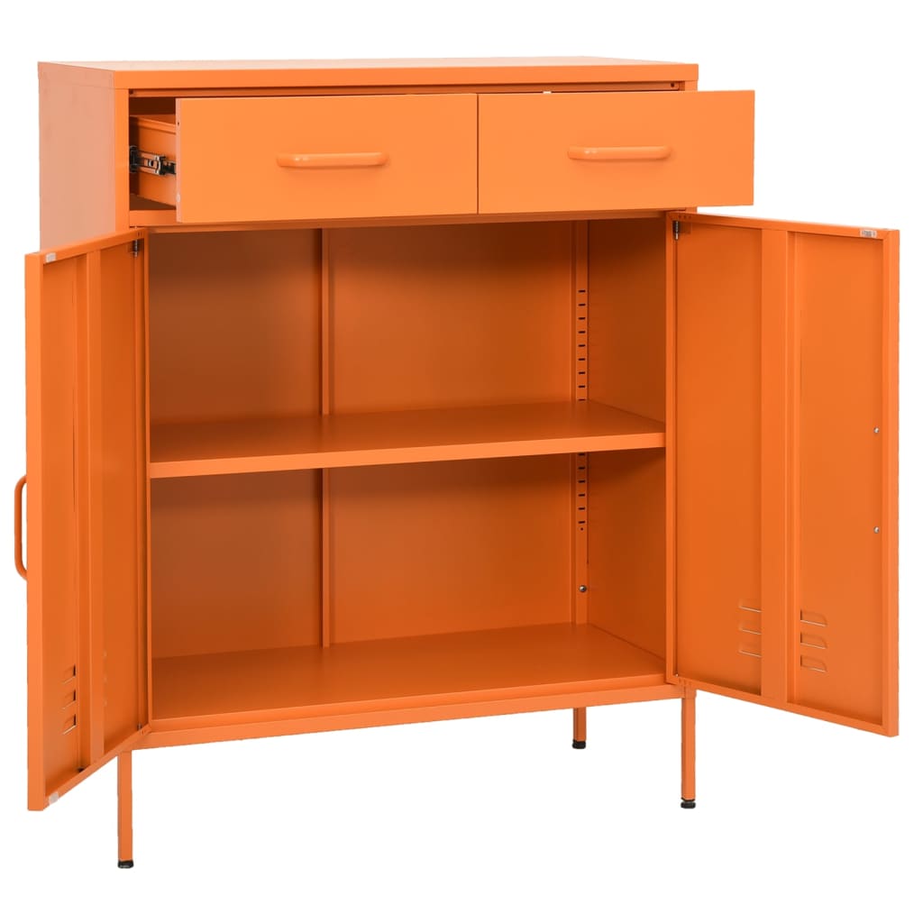 Storage Cabinet | Orange | Steel | Medium | Fully Extendable