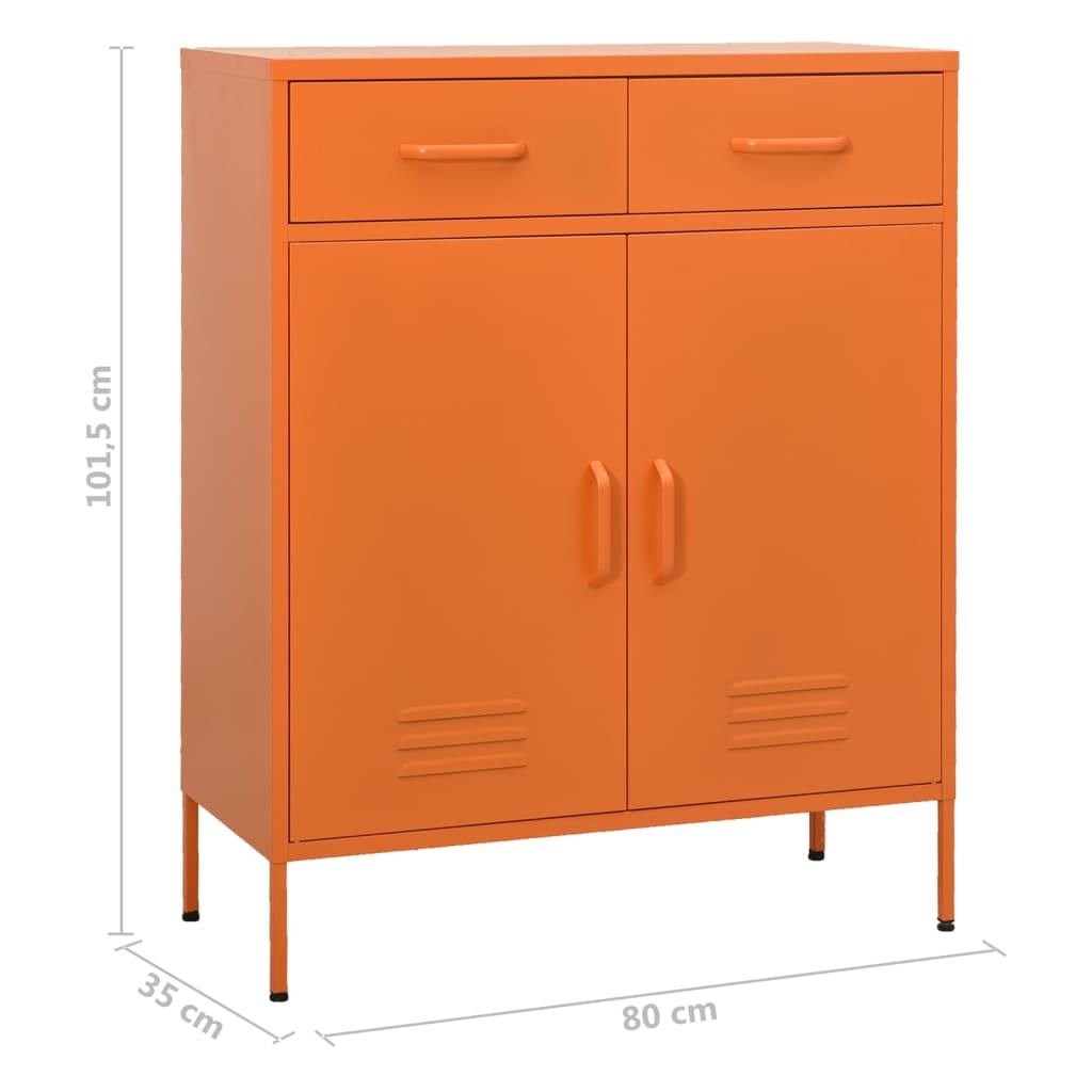 Storage Cabinet | Orange | Steel | Medium | Fully Extendable