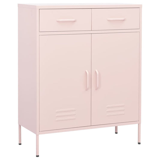 vidaXL Storage Cabinet Pink 80x35x101.5 cm Steel