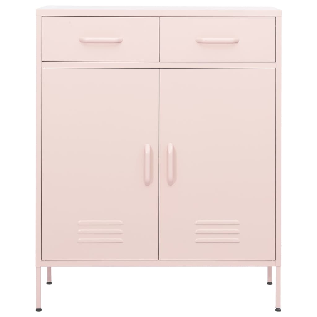 vidaXL Storage Cabinet Pink 80x35x101.5 cm Steel