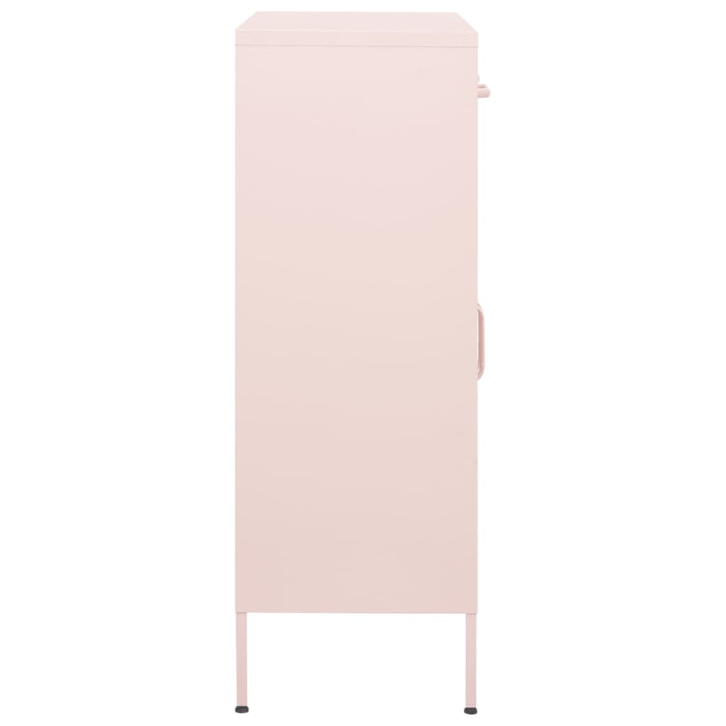 vidaXL Storage Cabinet Pink 80x35x101.5 cm Steel