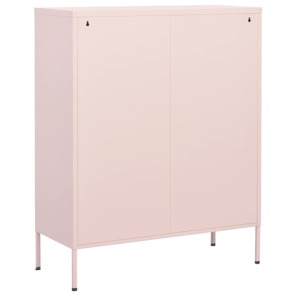 vidaXL Storage Cabinet Pink 80x35x101.5 cm Steel