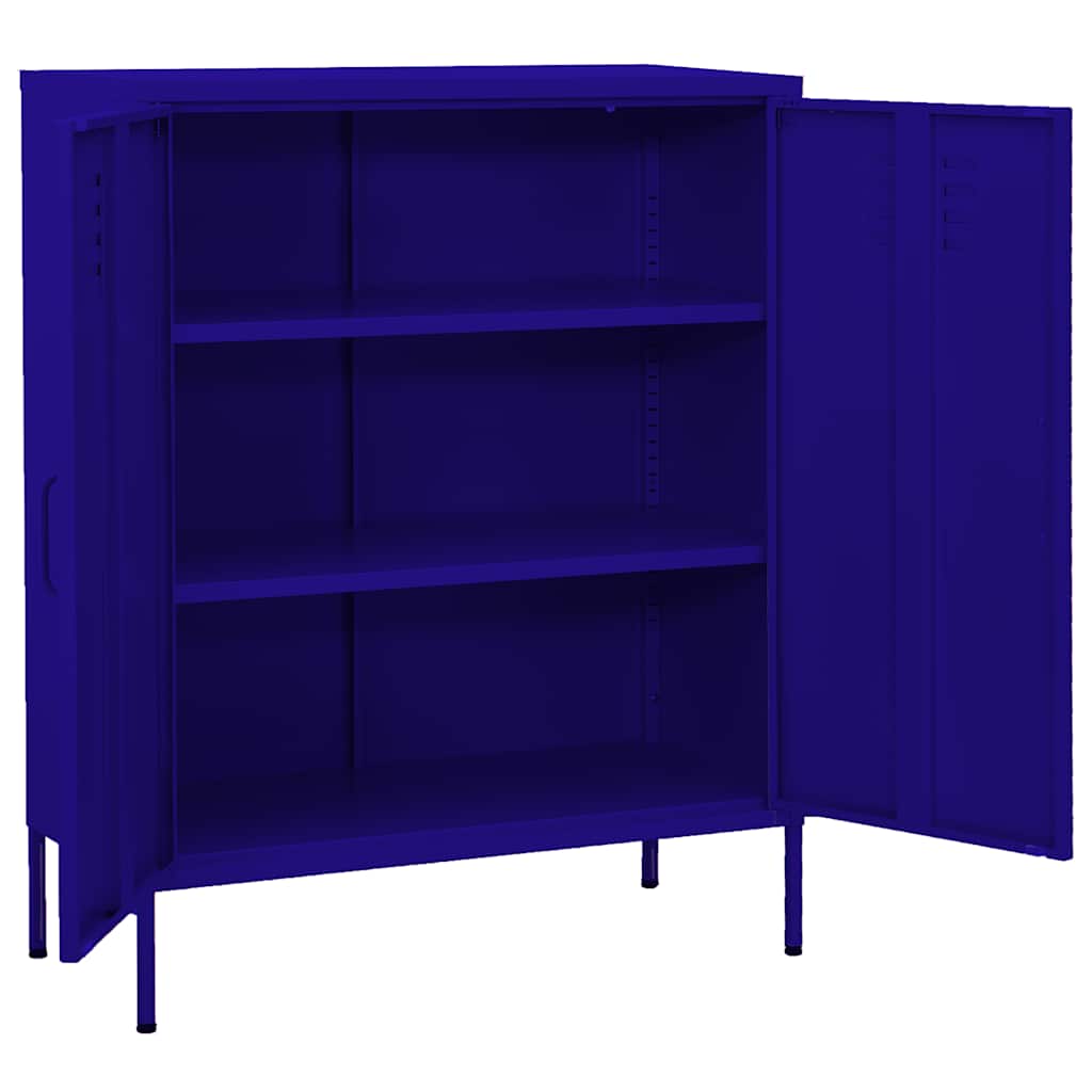 Storage Cabinet | Navy Blue | Steel | Medium | Height-Adjustable Shelves
