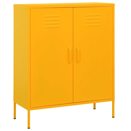 vidaXL Storage Cabinet Mustard Yellow 80x35x101.5 cm Steel