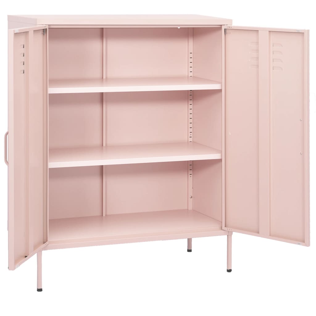 Storage Cabinet | Pink | Steel | 80 x 35 x 101.5 cm | Storage Cabinet