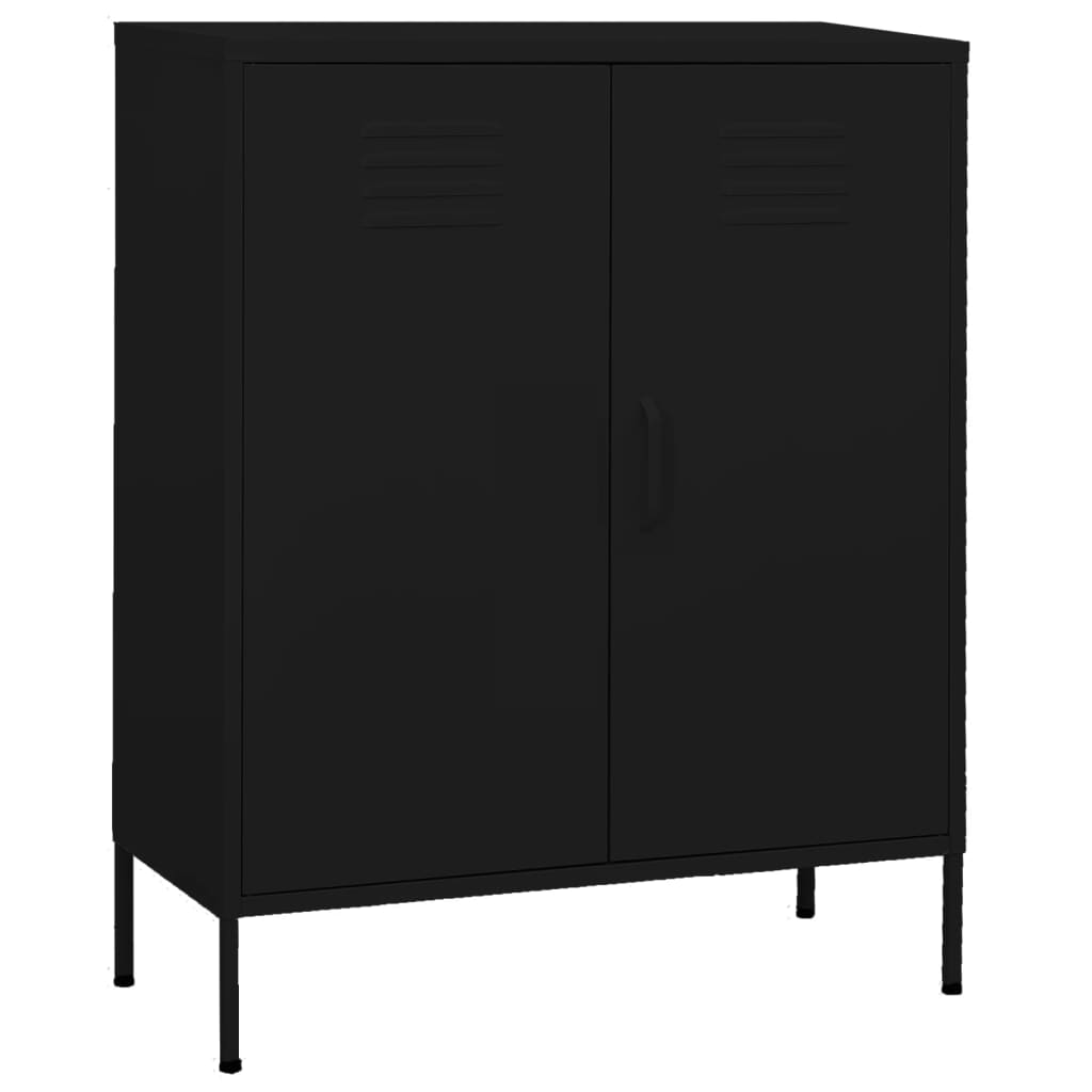 vidaXL Storage Cabinet Black 80x35x101.5 cm Steel