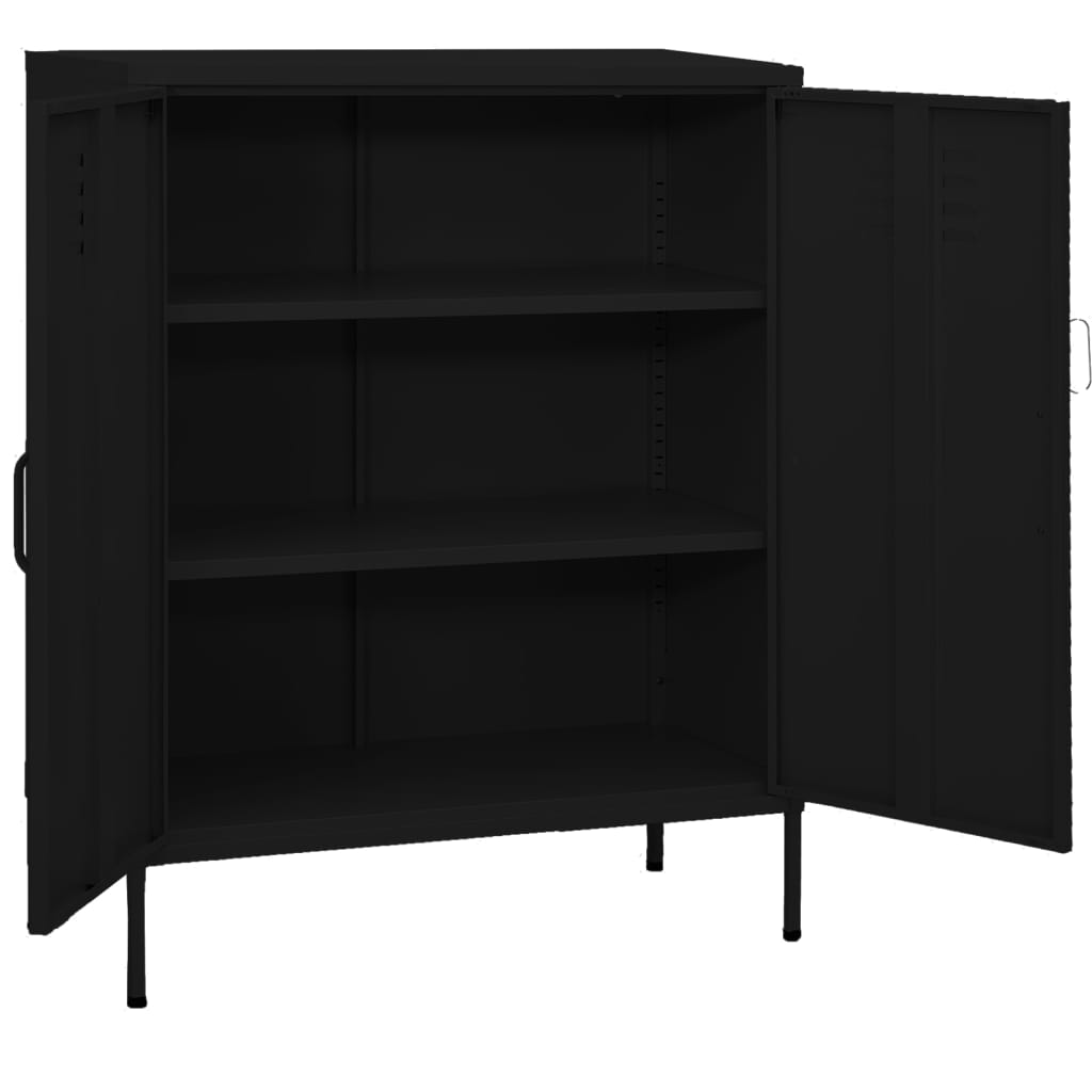 vidaXL Storage Cabinet Black 80x35x101.5 cm Steel