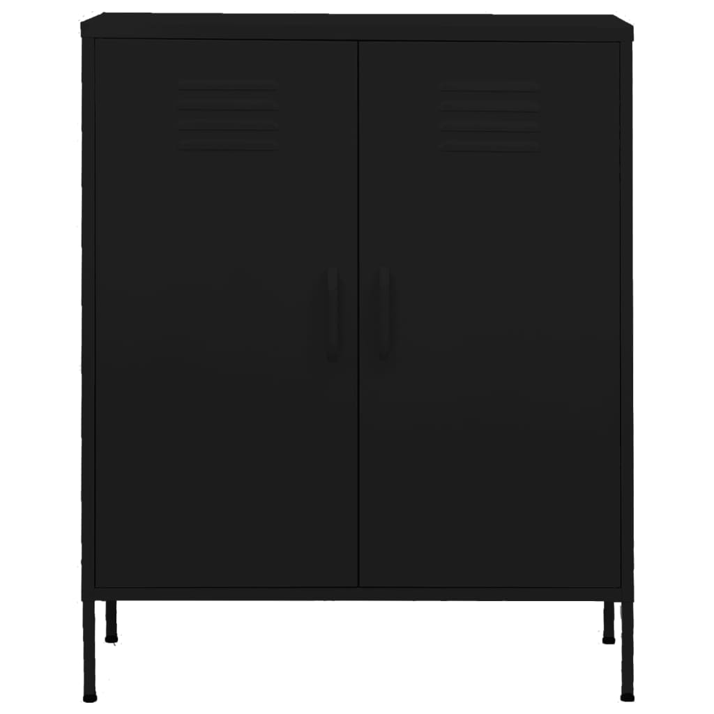 vidaXL Storage Cabinet Black 80x35x101.5 cm Steel