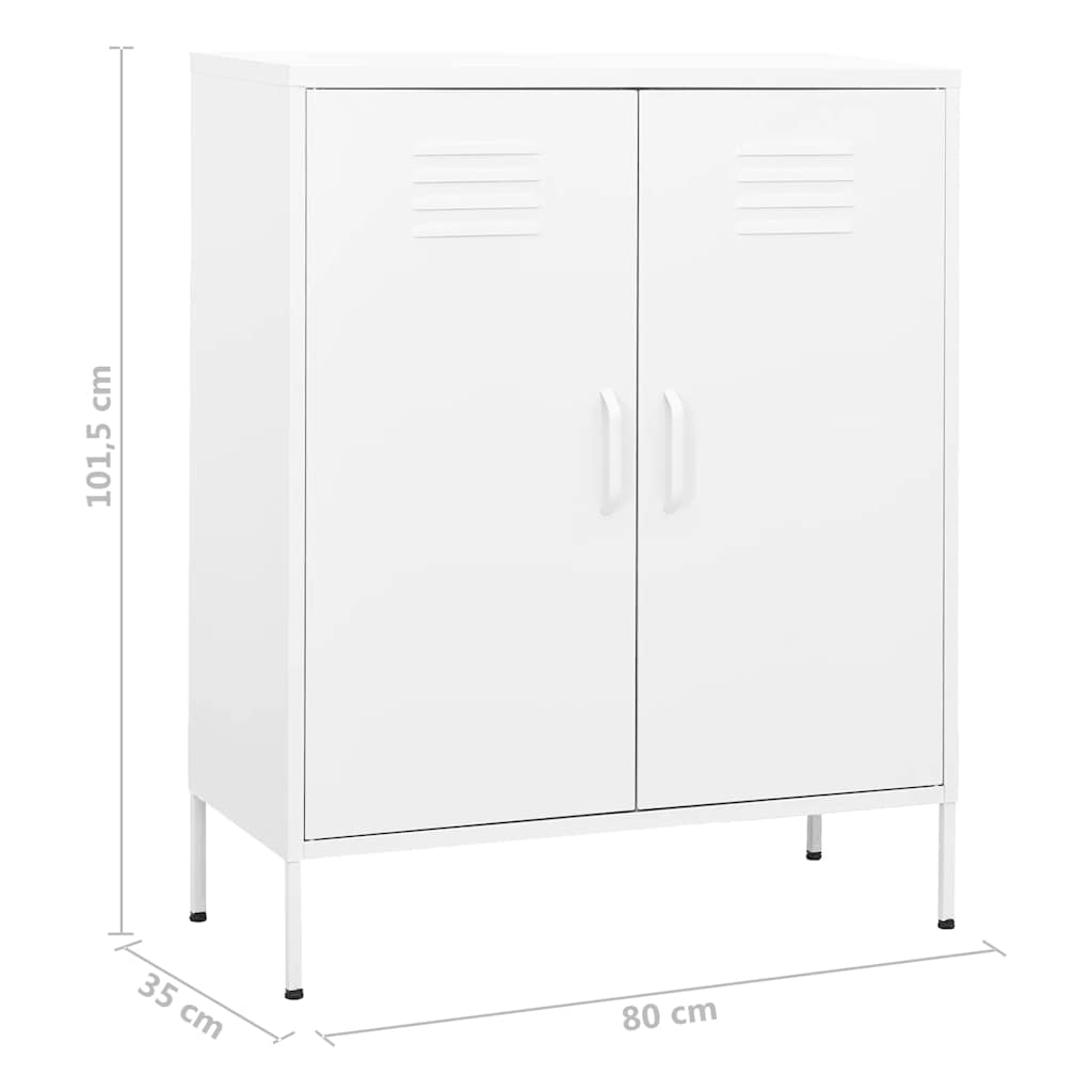 Storage Cabinet | White | Steel | Medium | Storage Cabinet | Rectangular