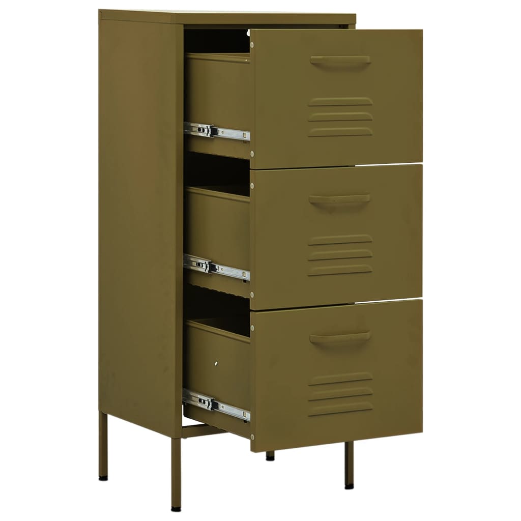 Storage Cabinet | Olive Green | Steel | Medium | Ball-Bearing