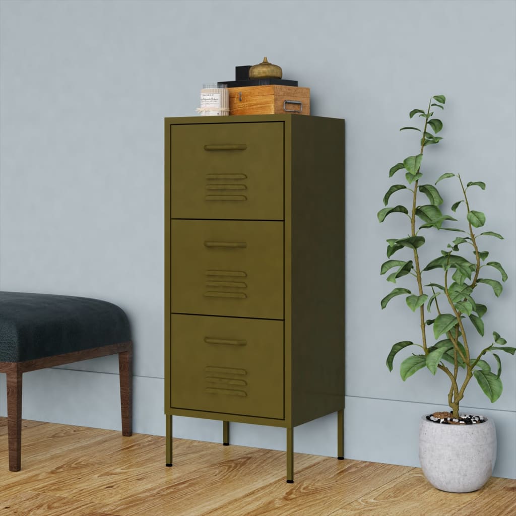 Storage Cabinet | Olive Green | Steel | Medium | Ball-Bearing