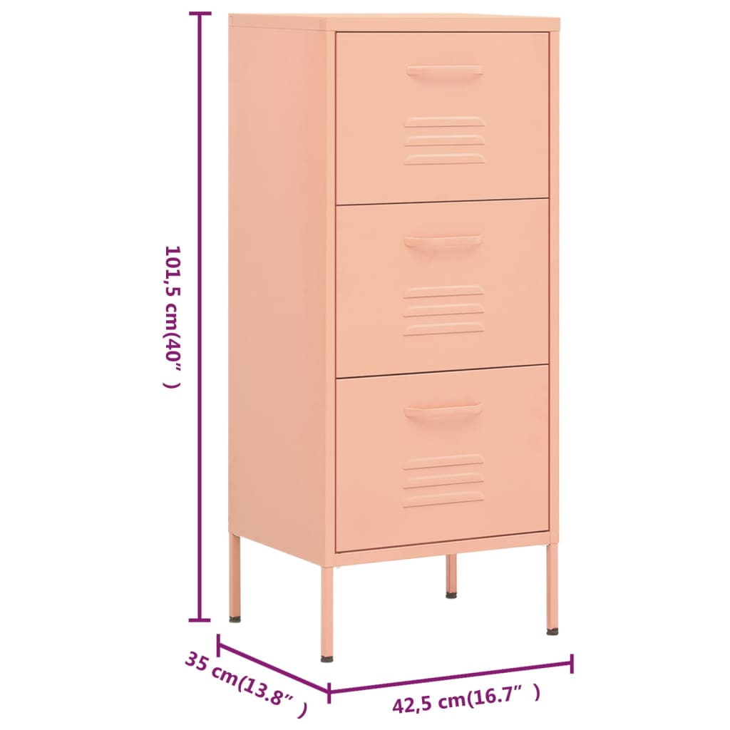 Storage Cabinet | Pink | Steel | Standard |  Adjustable Feet