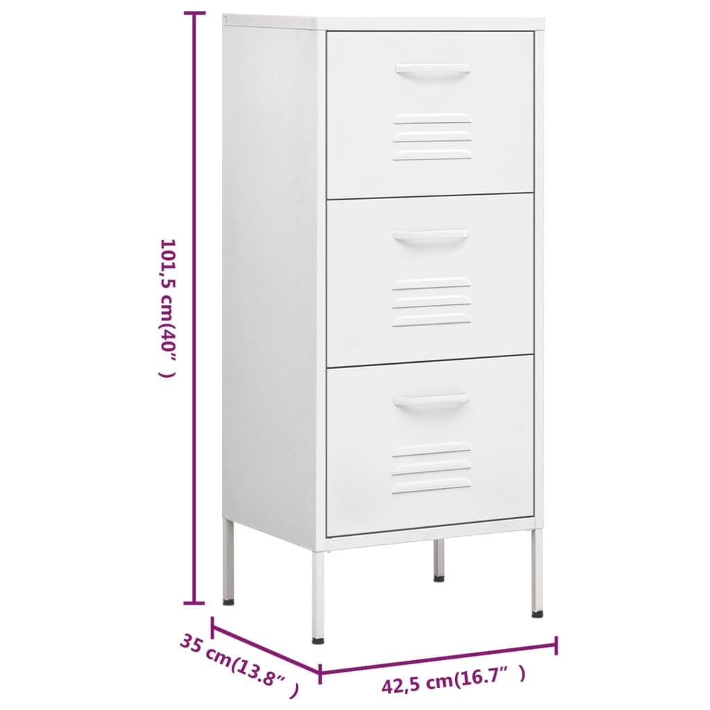Storage Cabinet | White | Steel | Medium |  Ball-Bearing