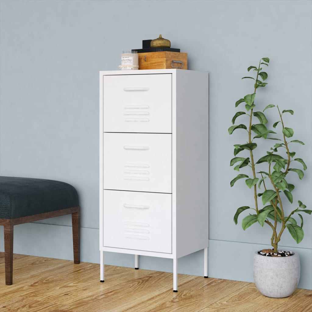 Storage Cabinet | White | Steel | Medium |  Ball-Bearing