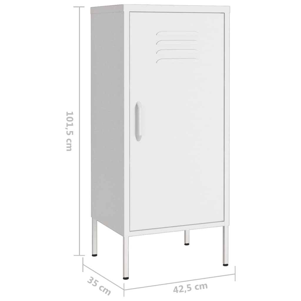 vidaXL Storage Cabinet White 42.5x35x101.5 cm Steel