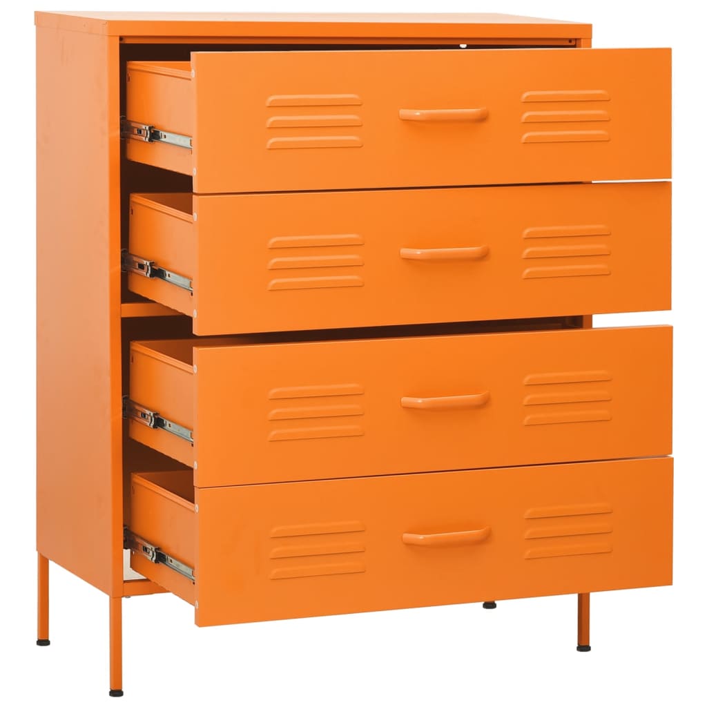 Chest Of Drawer | Orange | Steel | Medium | Chest Of Drawers