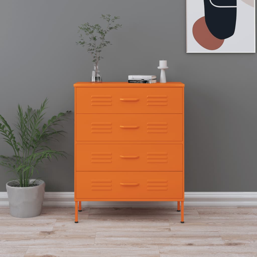 Chest Of Drawer | Orange | Steel | Medium | Chest Of Drawers