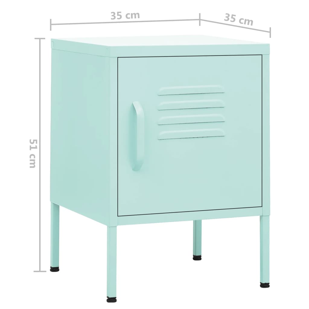 vidaXL Nightstand Mint 35x35x51 cm Steel