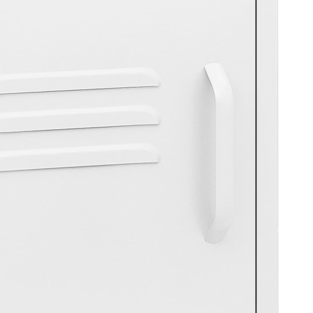Nightstand White 35x35x51 cm Steel