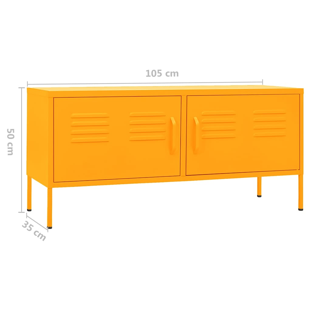 336227 vidaXL TV Cabinet Mustard Yellow 105x35x50 cm Steel