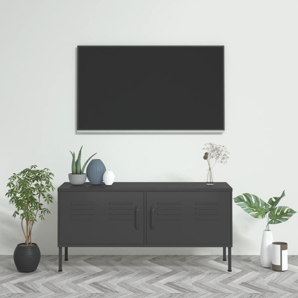 336231 vidaXL TV Cabinet Anthracite 105x35x50 cm Steel