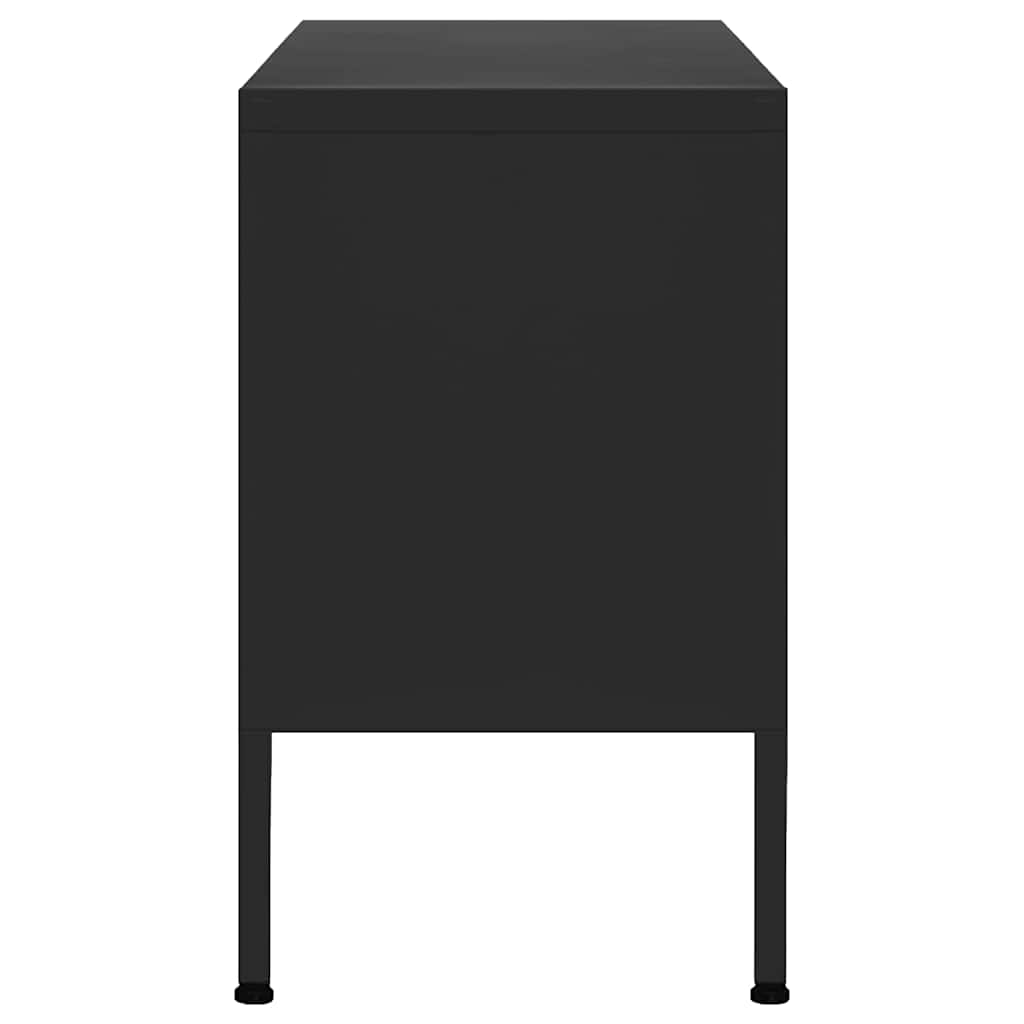 336232 vidaXL TV Cabinet Black 105x35x50 cm Steel