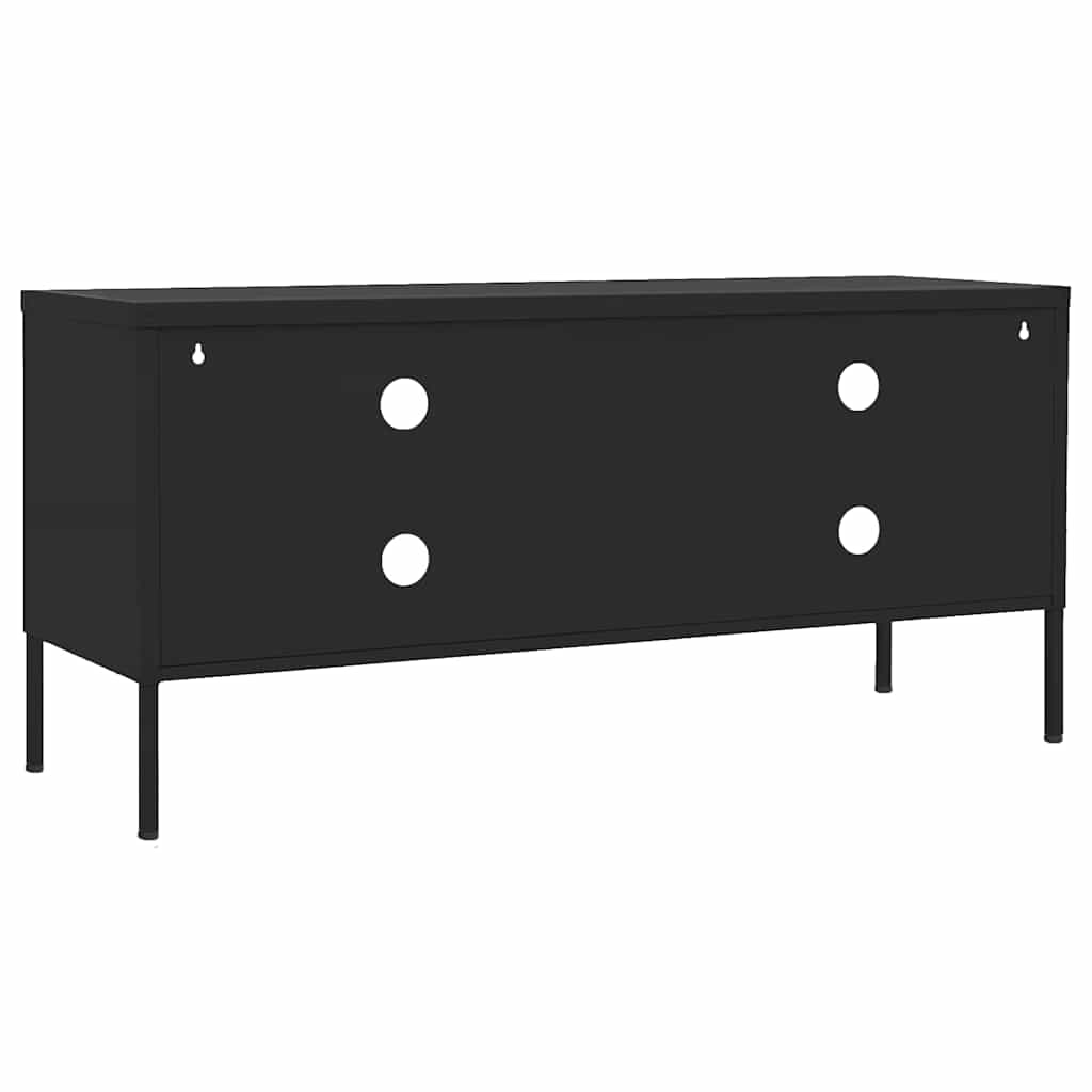 336232 vidaXL TV Cabinet Black 105x35x50 cm Steel