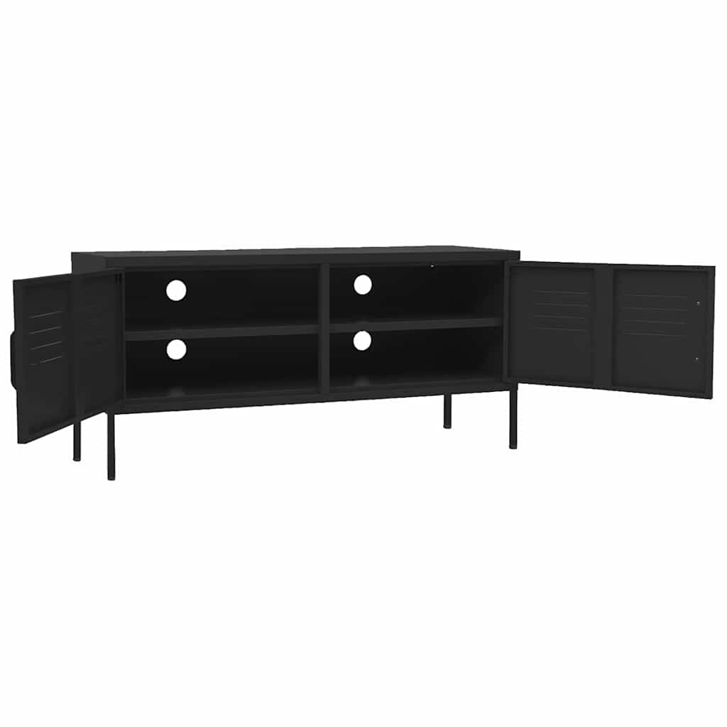 336232 vidaXL TV Cabinet Black 105x35x50 cm Steel