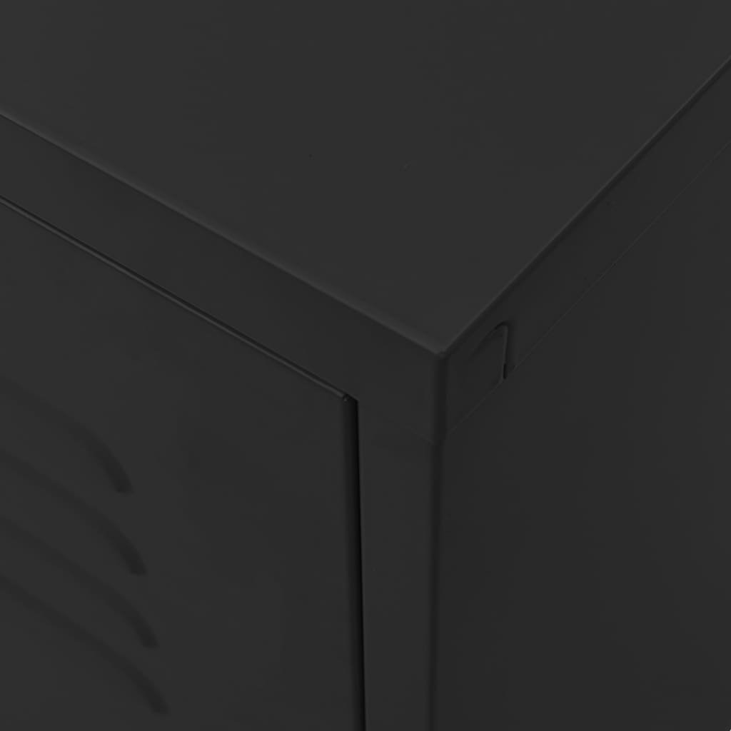 336232 vidaXL TV Cabinet Black 105x35x50 cm Steel