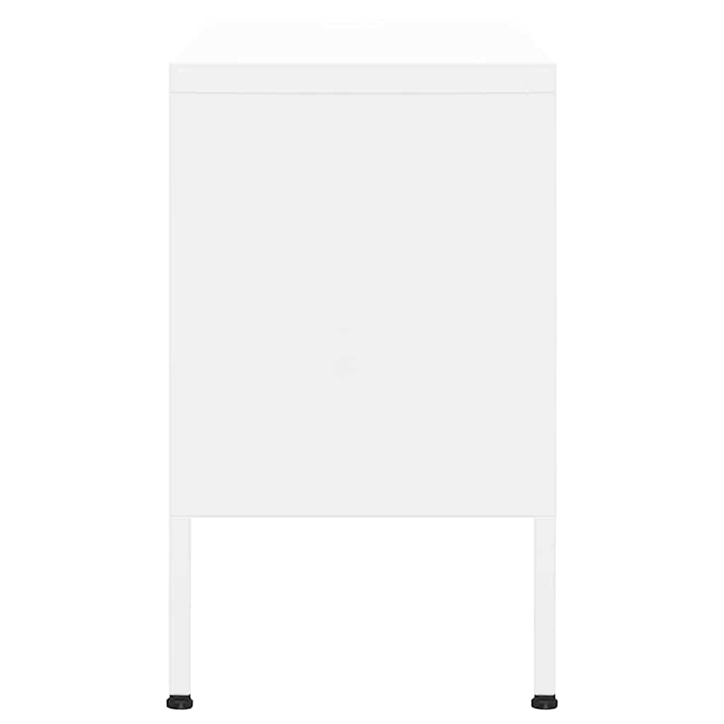 336233 vidaXL TV Cabinet White 105x35x50 cm Steel