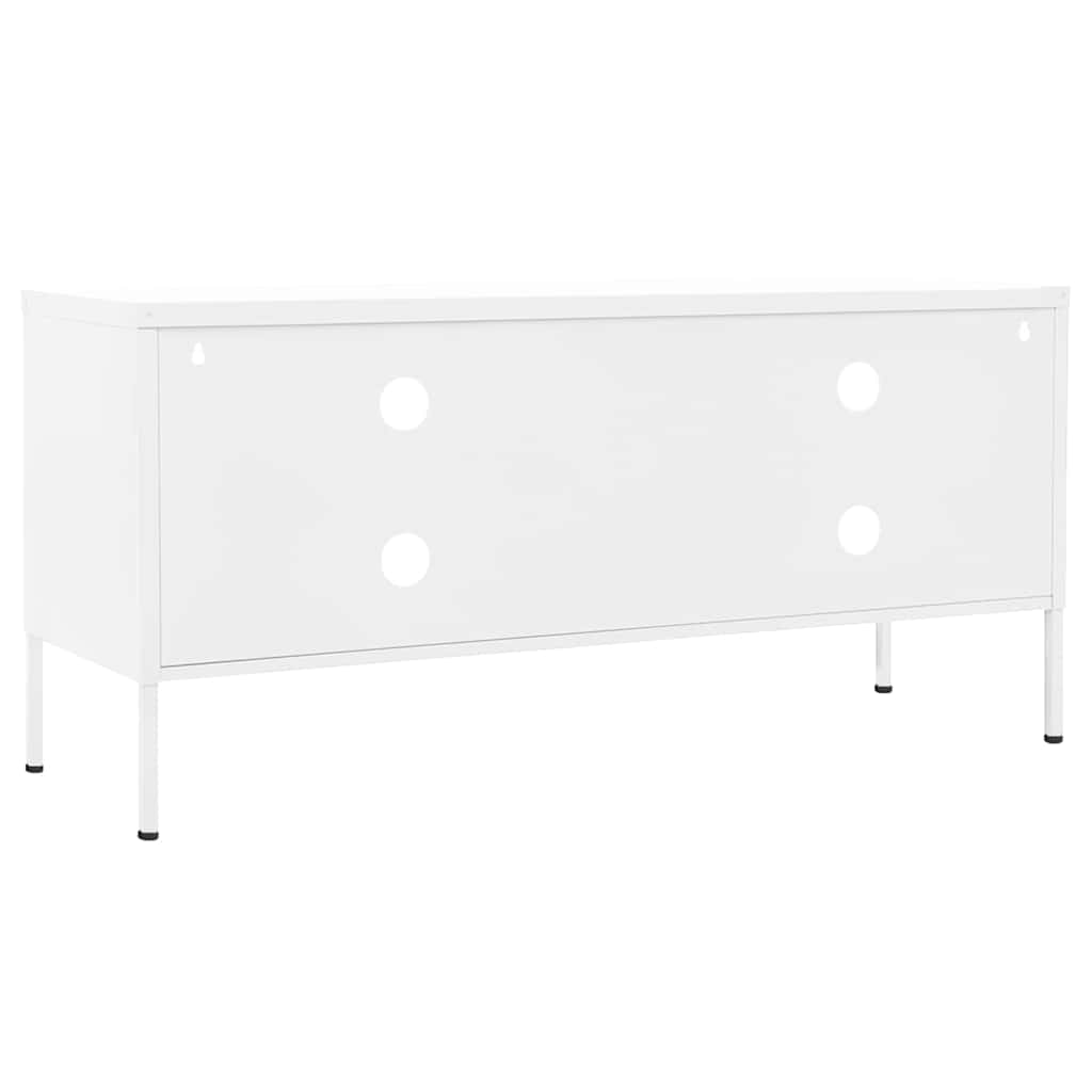 336233 vidaXL TV Cabinet White 105x35x50 cm Steel