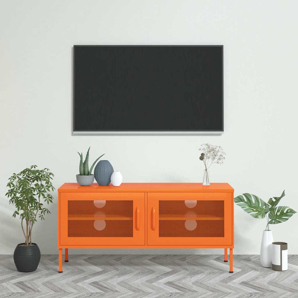TV Cabinet Orange 105x35x50 cm Steel