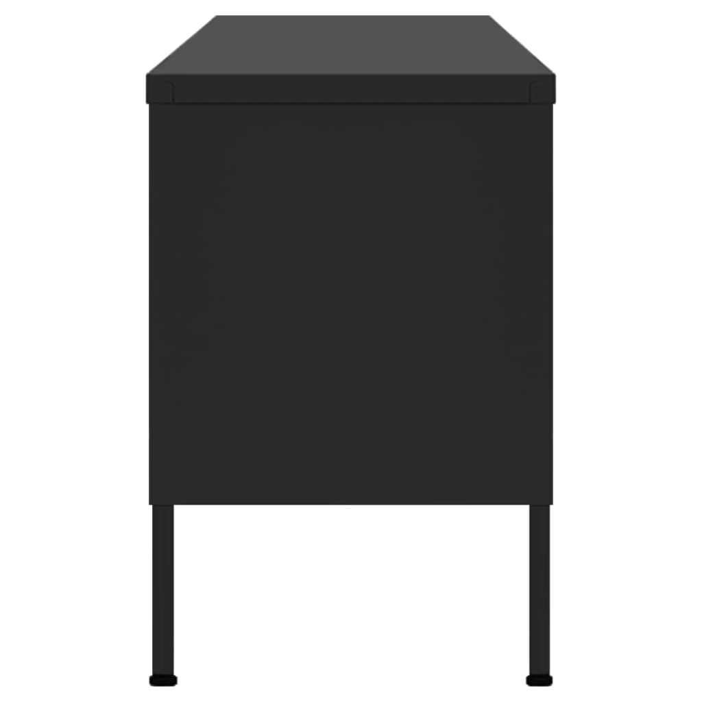 Tv Cabinet | Black | Steel | 105 x 35 x 50 cm |  Levelers  | TV Cabinet
