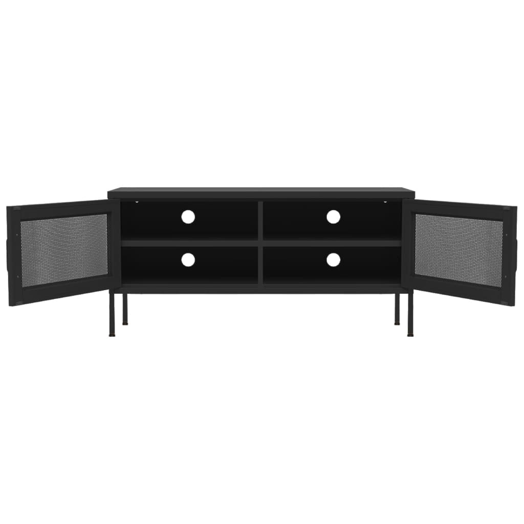 Tv Cabinet | Black | Steel | 105 x 35 x 50 cm |  Levelers  | TV Cabinet
