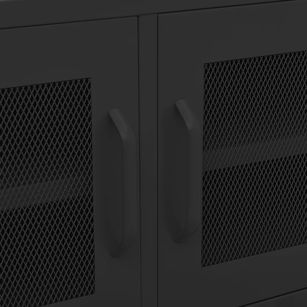 Tv Cabinet | Black | Steel | 105 x 35 x 50 cm |  Levelers  | TV Cabinet