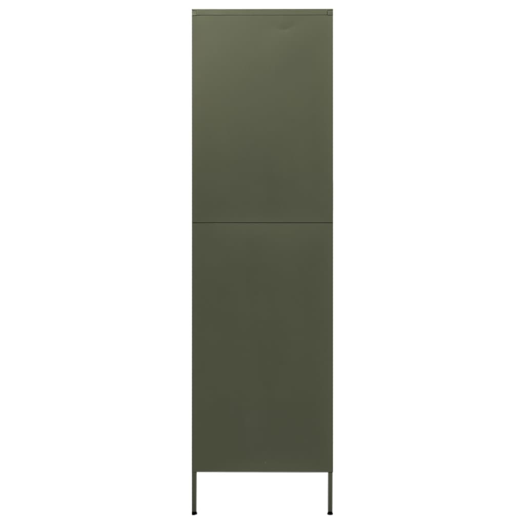 vidaXL Wardrobe Olive Green 90x50x180 cm Steel