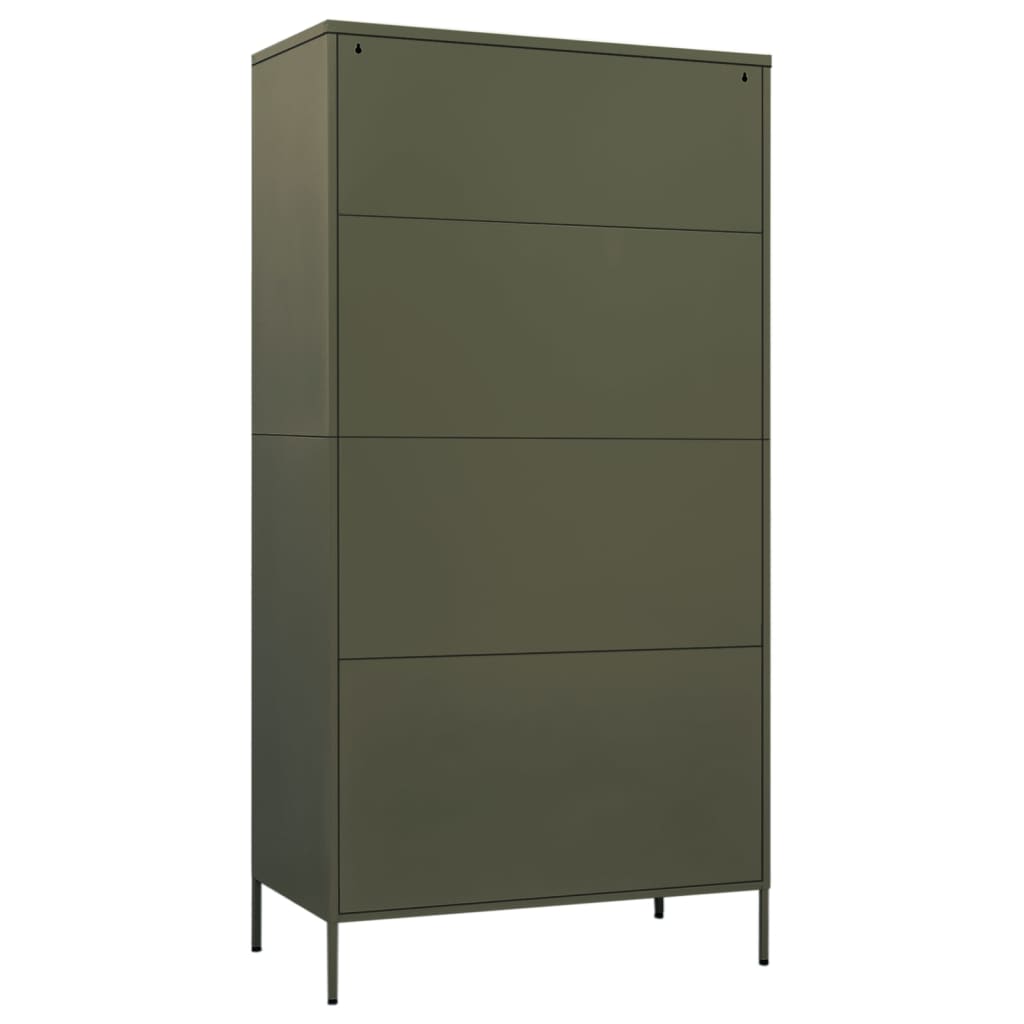 vidaXL Wardrobe Olive Green 90x50x180 cm Steel