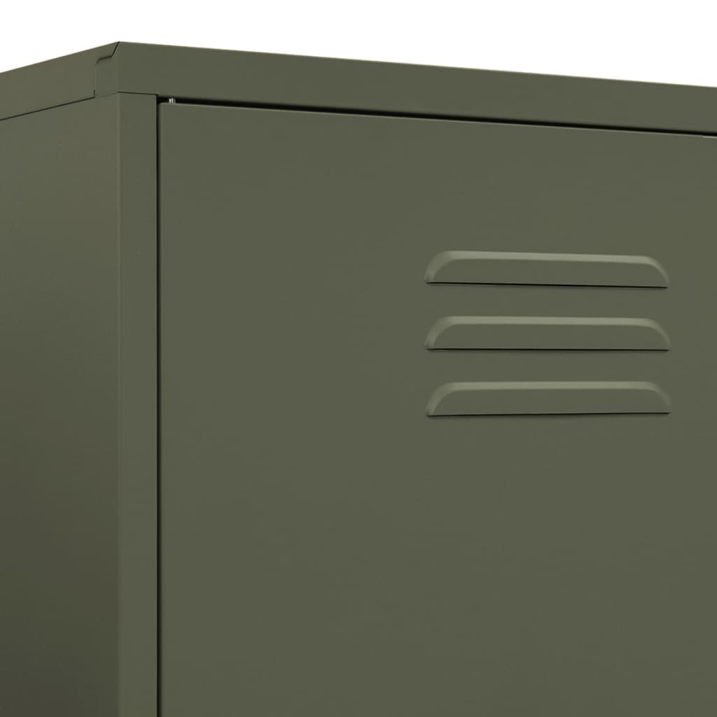 vidaXL Wardrobe Olive Green 90x50x180 cm Steel