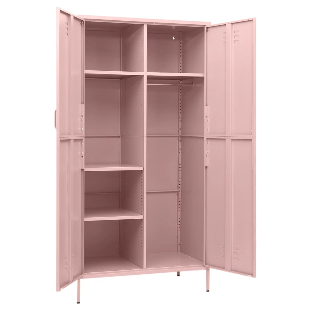 vidaXL Wardrobe Pink 90x50x180 cm Steel