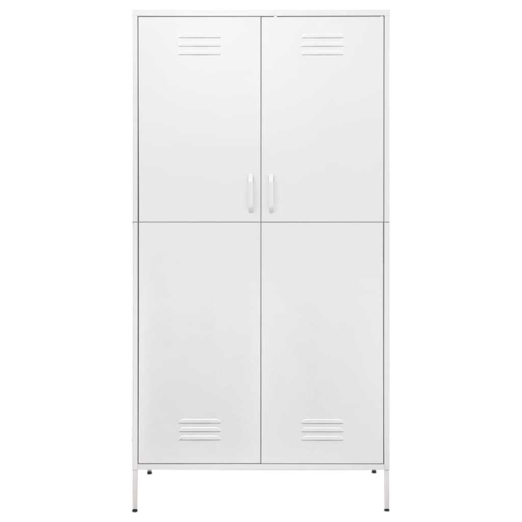 vidaXL Wardrobe White 90x50x180 cm Steel