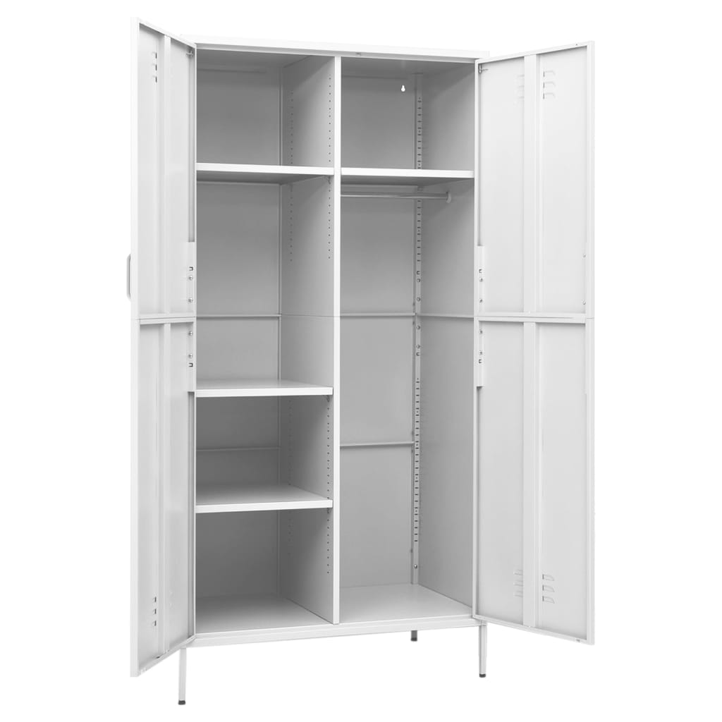 vidaXL Wardrobe White 90x50x180 cm Steel