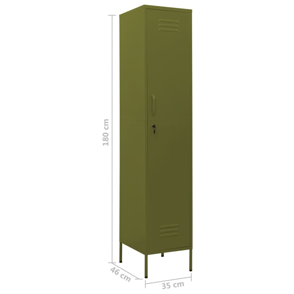 Locker Cabinet | Olive Green | Steel | 180 cm x 46 cm x 35 cm