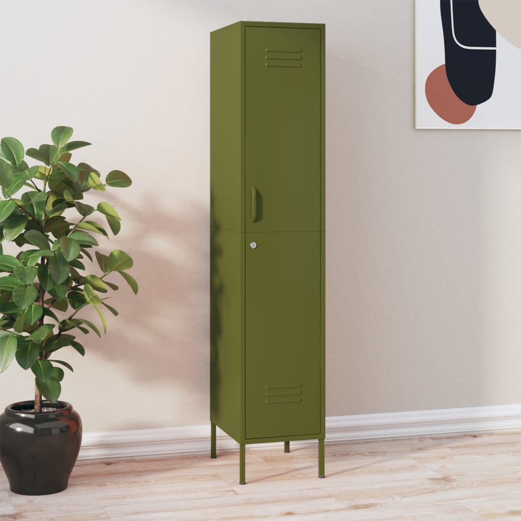 Locker Cabinet | Olive Green | Steel | 180 cm x 46 cm x 35 cm