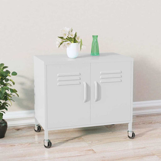 336269 vidaXL Storage Cabinet White 60x35x56 cm Steel
