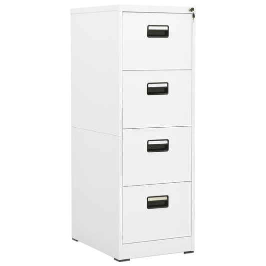 vidaXL Filing Cabinet White 46x62x133 cm Steel