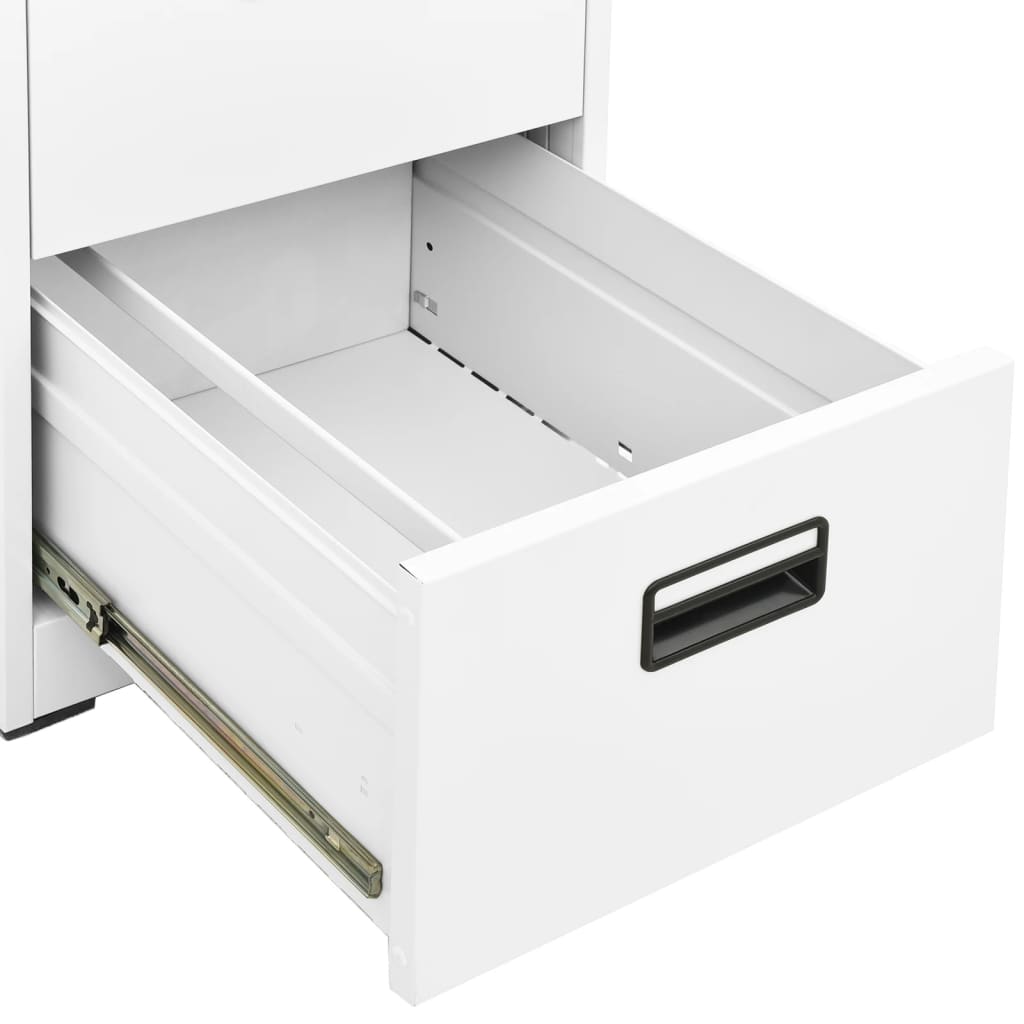 vidaXL Filing Cabinet White 46x62x133 cm Steel