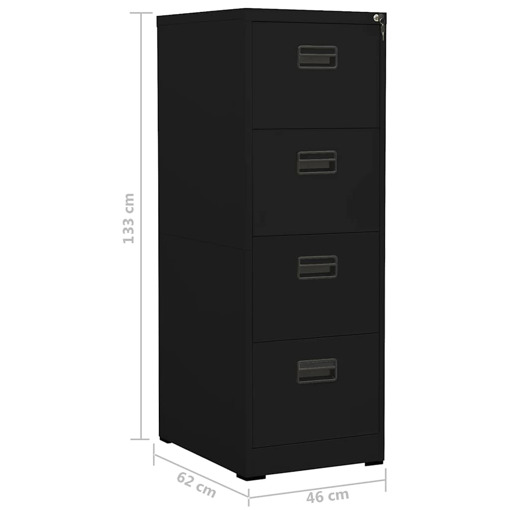 Filing Cabinet | Black | Steel | Large | Filing Cabinet | Rectangular