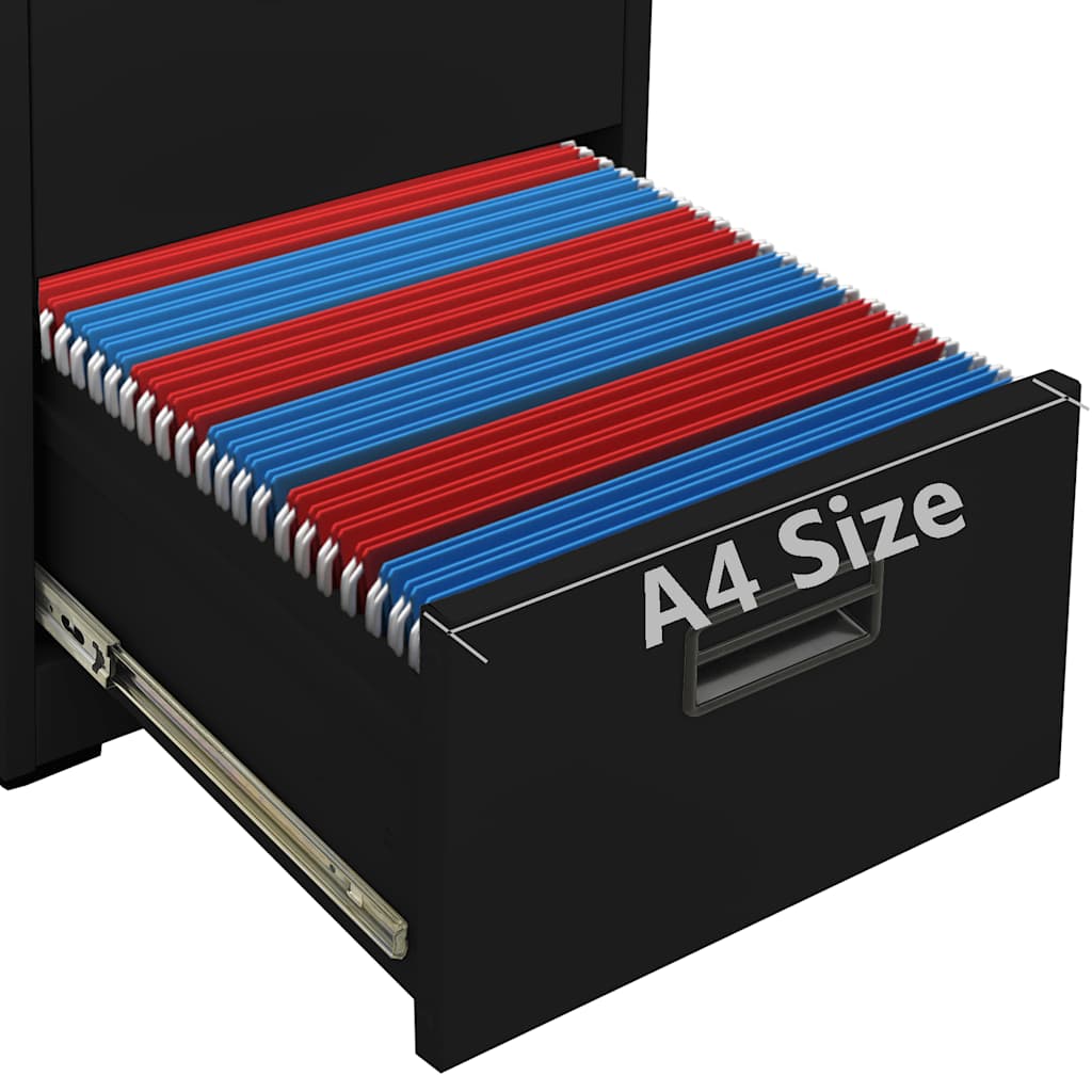 Filing Cabinet | Black | Steel | Large | Filing Cabinet | Rectangular