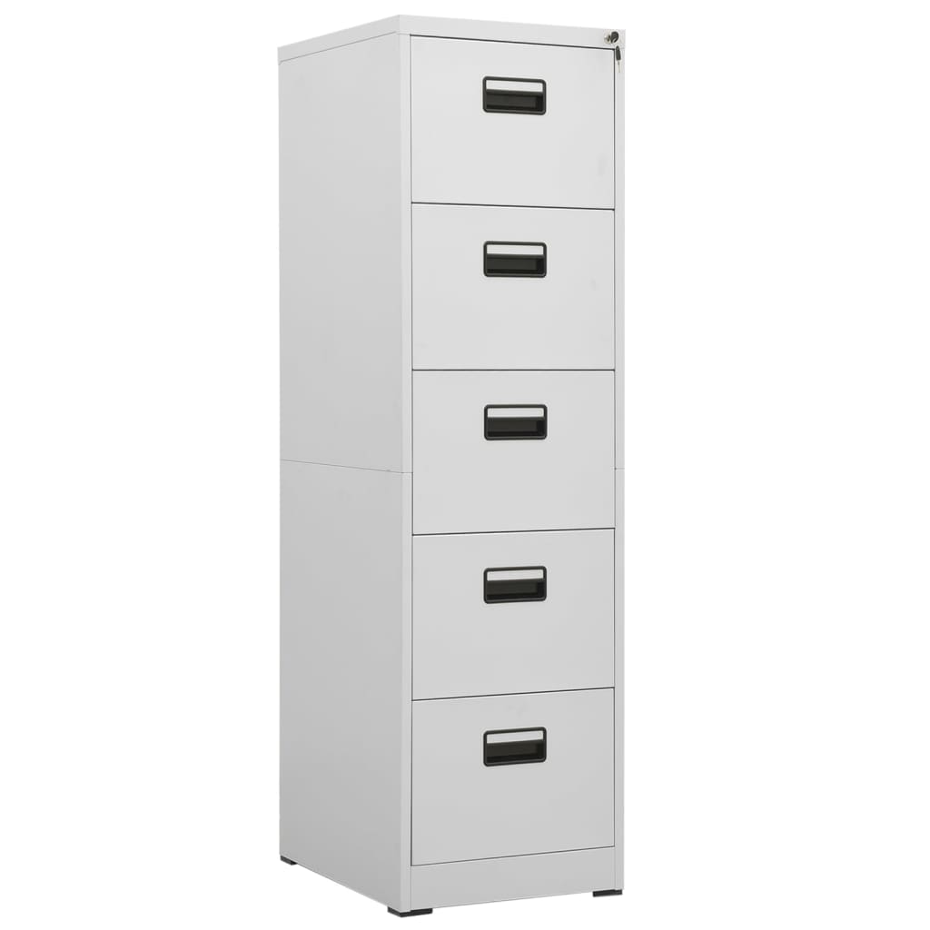 Filing Cabinet Light Grey 46x62x164 cm Steel